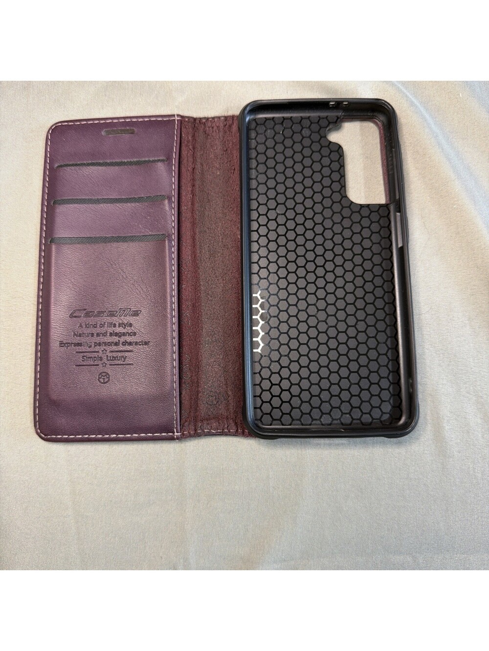 CaseMe Purple Leather Folio Samsung Galaxy S21 Ultra Phone Case